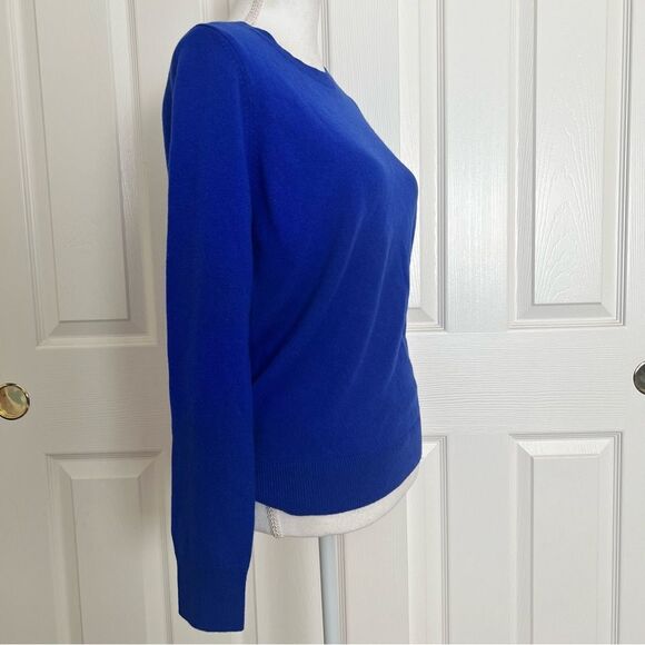 Nordstrom Crewneck Cashmere Sweater Blue Small NEW MSRP $149 - Picture 3 of 7
